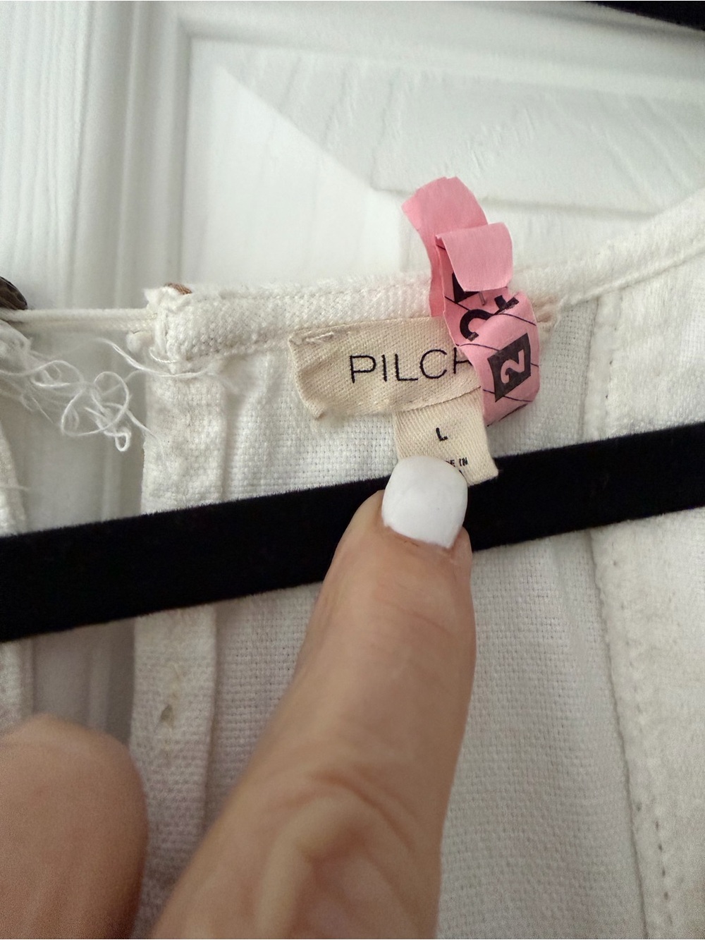 Pilcro White Top with Pink Tag